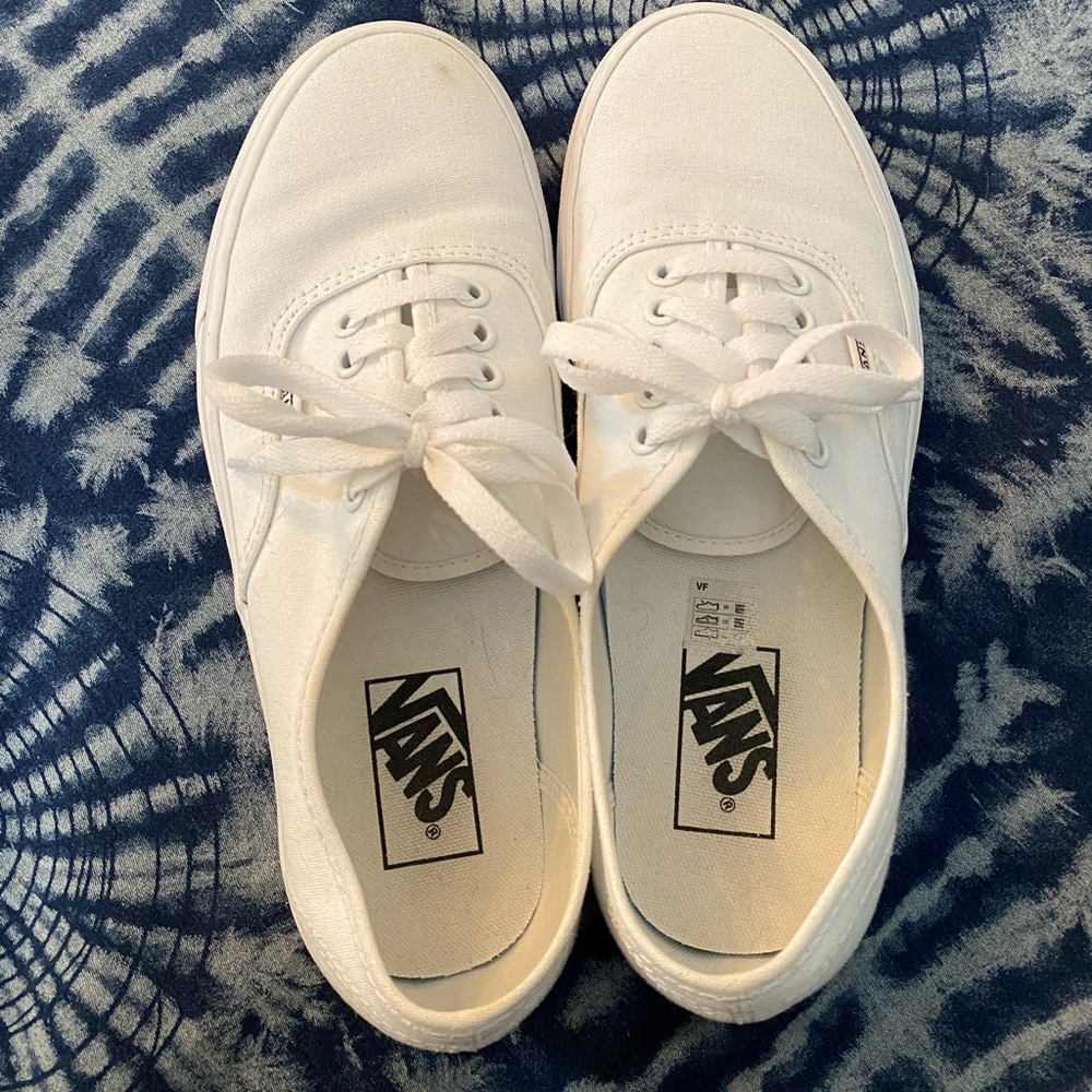 Vans Authentic White Canvas Skate Shoes
